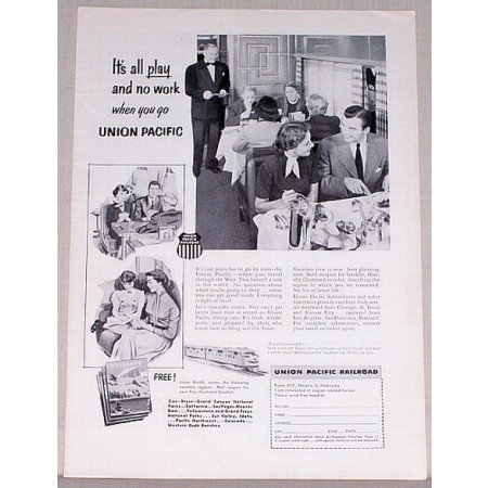 1953 Union Pacific Railroad Train Vintage Print Ad - It's All Play