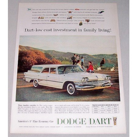 1960 Dodge Dart Station Wagon Automobile Color Print Car Ad