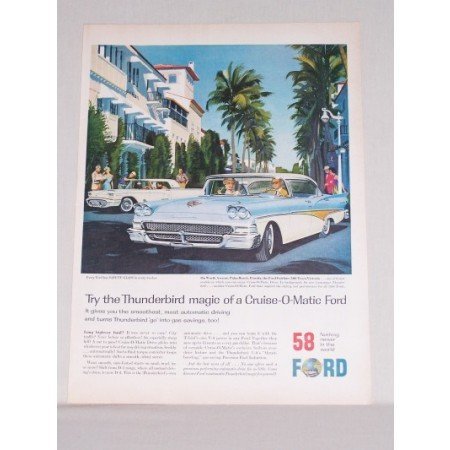 1958 Ford Fairlane 500 Town Victoria Automobile Color Print Car Ad