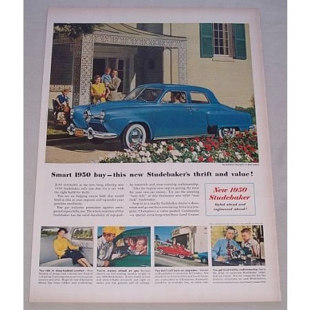 1950 Studebaker Champion 4DR Sedan Automobile Color Print Car Ad
