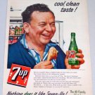 1956 7UP Soda Beverage Art Color Print Ad - Bedtime Snacks Eat Better