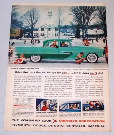 1956 PLYMOUTH Belvedere 4DR Sedan Automobile Print Car Ad