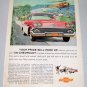 1958 CHEVROLET Bel Air Sport Coupe Automobile Color Art Print Car Ad
