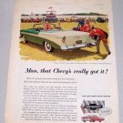 1956 Chevrolet Bel Air Convertible Automobile Color Print Car Art Ad