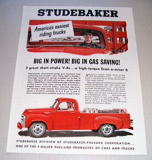 1955 Studebaker Pickup Truck Color Print Ad