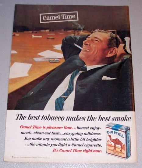 1964 Color Print Ad Camel Cigarettes Tobacco