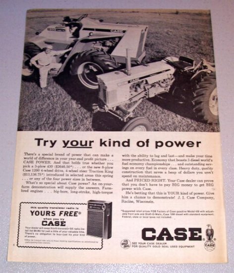 1964 Print Ad Case 430 Diesel and 1200 Farm Tractors