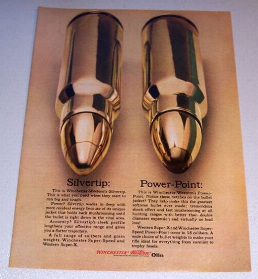 1965 Winchester Super X Super Speed Power Point Bullets Color Print Ad