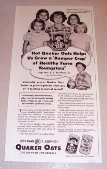 1953 Print Ad Quaker Oats Mrs. B.L. Farnham Jr