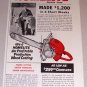 1954 Color Print Ad Homelite Model 17 Chain Saw Charlie Downs Rock Rift New York