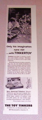 1954 Master Tinkertoy Toys Print Ad