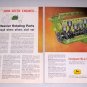 1961 John Deere Tractor Engine 2 Page Color Print Ad
