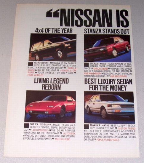 1987 NISSAN Automobiles 2 Page Color Print Ad