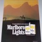 1987 Marlboro Cigarettes Horses Western Scene 2 Page Color Print Ad