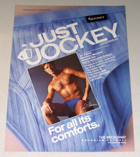 1987 Jockey Underwear Color Print Ad Celebrity Jim Palmer Orioles MLB  Baseball