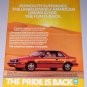 1987 Plymouth Sundance Series Coupe Automobile Color Print Car Ad