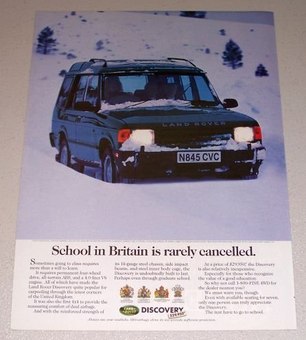 1995 Land Rover Discovery 4x4 SUV Color Print Truck Ad