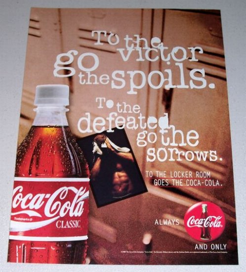 1995 Coca Cola Coke Soda Color Print Beverage Ad - To The Victor Goes The Spoils