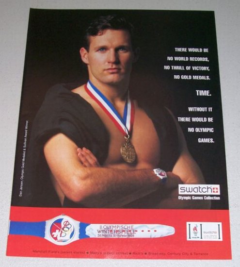 1995 Swatch Olympic Games Collection Watch Color Print Ad Olympics Celebrity Dan Jansen