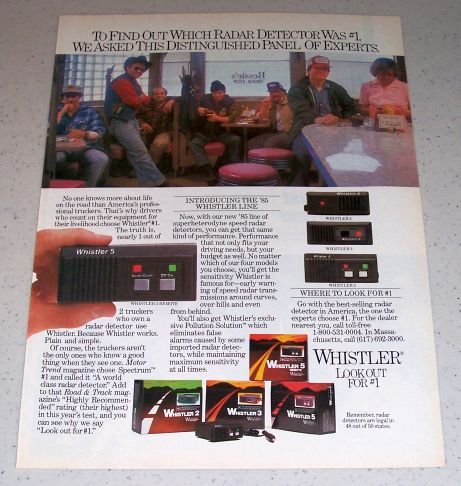1985 Whistler Speed Radar Detectors Vintage Color Ad
