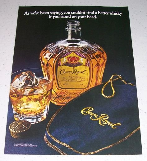 1986 Crown Royal Canadian Whiskey Color Liquor Ad