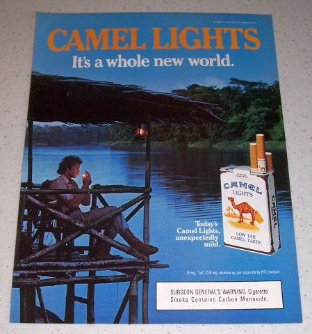 1985 Camel Lights Cigarettes Color Tobacco Ad