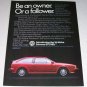 1986 VW Volkswagen Scirocco Automobile Color Car Ad