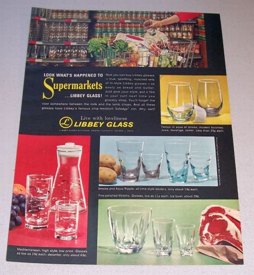 1962 Libbey Glasses Color Print Ad