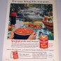 1961 Stokely Van Camp Pork Beans Woods Water Themed Color Print Ad