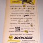 1952 Color Print Ad for 1953 McCulloch Model 3-25 Chain Saw