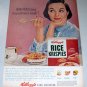 1956 Kelloggs Rice Krispies Color Print Breakfast Cereal Ad