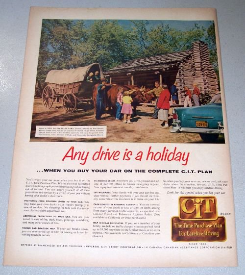 1956 CIT Time Purchase Plan Print Ad New Salem State Park Illinois