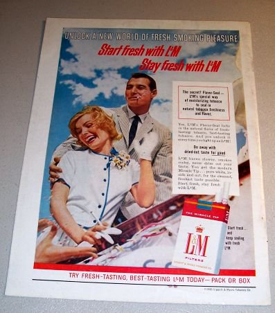 LM Cigarettes Liggett Myers 1961 Color Print Tobacco Ad