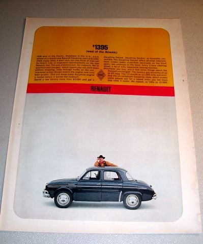 1962 Renault Dauphine Automobile Print Car Ad