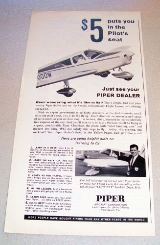 1965 Piper Cherokee Flight Lesson Print Ad