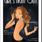 Brunette Girl's Night Out Party Invitation