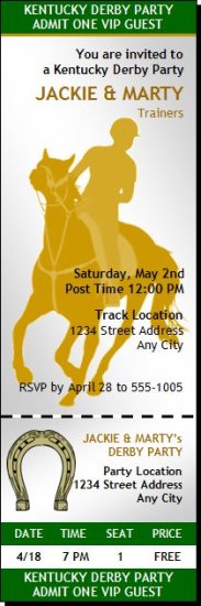 Kentucky Derby Ticket Invitations 10