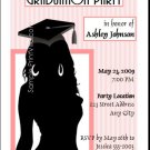 Pink Stripes Graduation Party Invitation