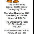 Cartoon Turkey Thanksgiving Ticket Invitation