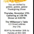 Turkey Thanksgiving Ticket Invitation