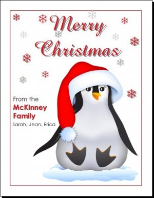 Penguin Santa Greeting