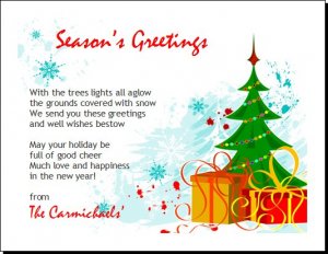 Tree Trimming Christmas Greeting
