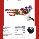 Billiards Candy Bar Wrapper