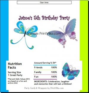 Butterfly Candy Bar Wrapper