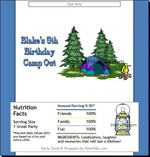 Camping Out Candy Bar Wrapper