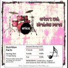 Drummer Girl Candy Bar Wrapper