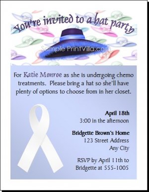 Clear Ribbon Hat Party Invitation