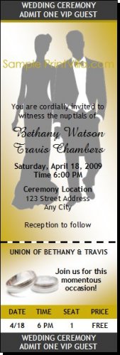 A Wedding Ticket Invitation