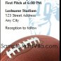 Football Wedding Ticket Invitation