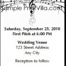 Music Notes Wedding Ticket Invitation
